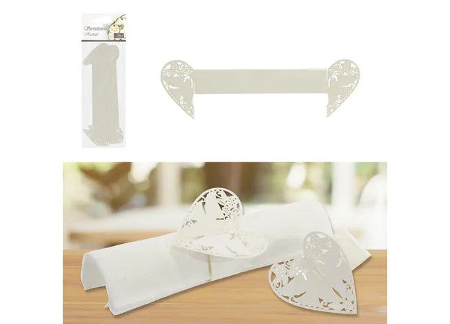 6er Set Faltbare Serviettenringe für Hochzeiten - Elegante Tischdekoration TK Gruppe® Grosshandel 