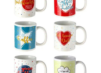 6er-Set Klassische Kaffeetassen, Ca. 9,5 cm Höhe - Robuste Tassen TK Gruppe® Grosshandel 