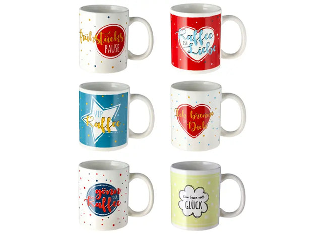 6er-Set Klassische Kaffeetassen, Ca. 9,5 cm Höhe - Robuste Tassen TK Gruppe® Grosshandel 