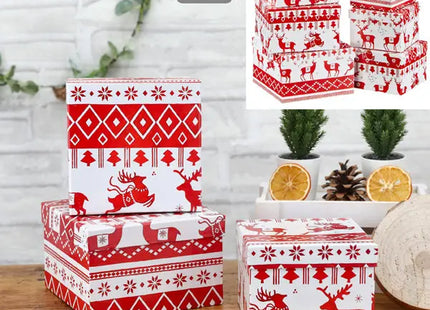 6er-Set Quadratische Boxen 'Nordic Xmas' – Festliche Aufbewahrung TK Gruppe® Grosshandel 