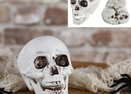 6er-Set Schädel im Netzbeutel, Grusel-Deko, je ca. 9x12cm TK Gruppe® Grosshandel 