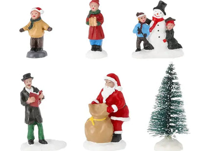 6er Set Winterlandschaft Miniaturen, Charmante Deko-Figuren, 6cm Hoch TK Gruppe® Grosshandel 