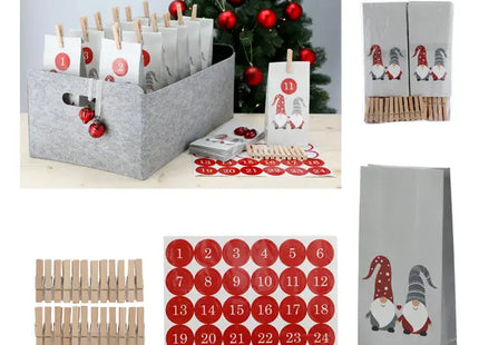 72-teiliges Wichtel-Bastelset für Adventskalender - DIY Weihnachtsspaß TK Gruppe® Grosshandel 