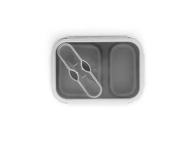 DILL Faltbare Hermetische Frischhaltebox aus Silikon/PP, 480/760ml in Hellgrau TK Gruppe® Grosshandel 