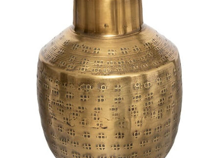 Vase "Oasis" goldfarbenes gehämmertes Metall H15cm