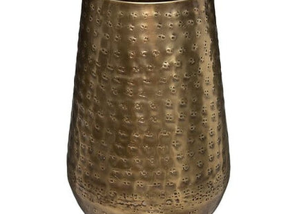 Vase "Oasis" goldfarbenes gehämmertes Metall H23cm