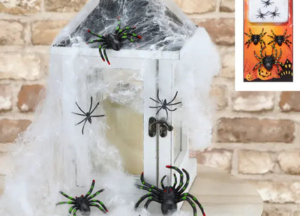 7er-Set Dekorative Spinnennetz mit Spinnen für Halloween TK Gruppe® Grosshandel 