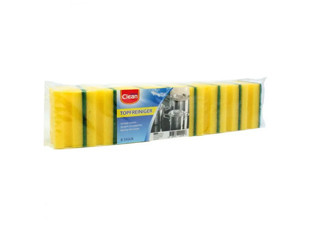 8-Piece Handle Strip Sponge Scrubbers: Convenient Pack for Effective Household Cleaning Tasks TK Gruppe® Grosshandel 