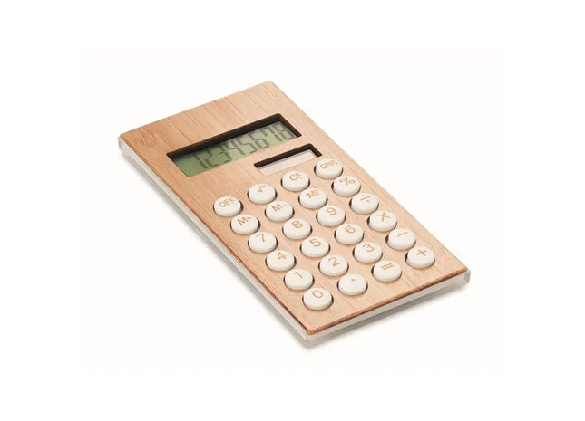 8-stelliger Dual-Rechner CALCUBAM - Holz, Nachhaltig, Präzise, Kompakt TK Gruppe® Grosshandel 
