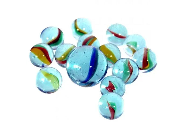 81 Murmeln im Netz, davon 80 kleine und 1 große Murmel TK Gruppe® Grosshandel 