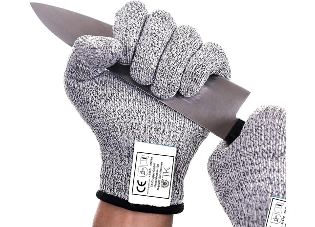 Premium Schnittschutzhandschuhe EN 388 - Unisex Größe 10 - Schnittfeste Handschuhe & Küchenhandschuhe - Kettenhandschuhe silber für Damen & Herren