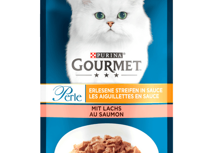 Purina Gourmet Perle Erlesene Streifen mit Lachs 85g