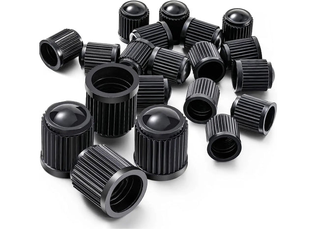 8X Passgenaue Ventilkappen Auto Kappe Autoventil Fahrradventil - schwarz für PKW & Motorrad & Fahrrad - Rad & Reifen