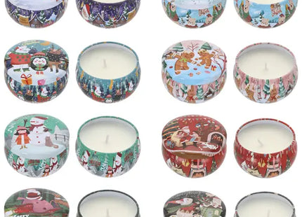 8er Set Weihnachtsduftkerzen in Metalldosen - Festliche Aromen, ca. 7cm Höhe TK Gruppe® Grosshandel 