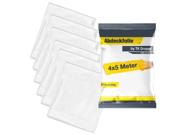 8x Easy Clean - 4 x 5 m - 160 qm - extra stark - Abdeckfolie Maler Abdeckplane Malerfolie Baufolie Abdeckvlies Abdeckplane - Plastikfolie