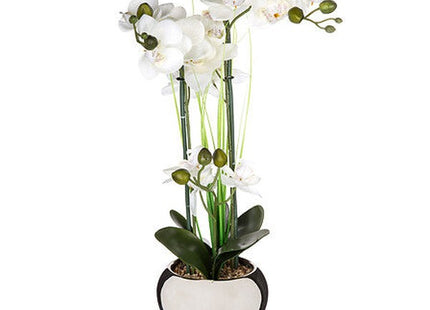 Künstliche Orchidee Keramikvase Silber H53cm