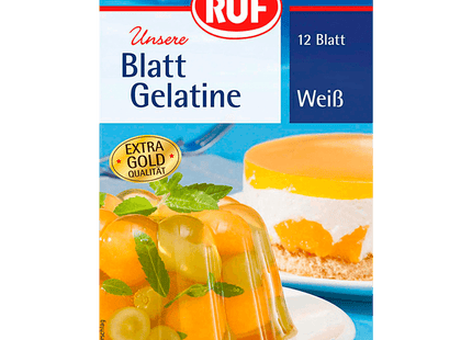 Ruf Blattgelatine Weiß 12 Stück