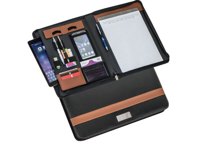 A4 Dokumentenmappe aus Lederfaserstoff - Elegantes Braun TK Gruppe® Grosshandel 