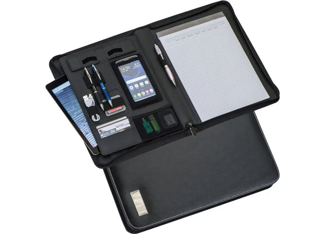 A4 Dokumentenmappe aus Lederfaserstoff - Elegantes Schwarz TK Gruppe® Grosshandel 