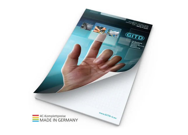 A5 Schreibblock Cover mit 2-fach Abheftlochung und 4C-Druck - Ideal für unterwegs TK Gruppe® Grosshandel 