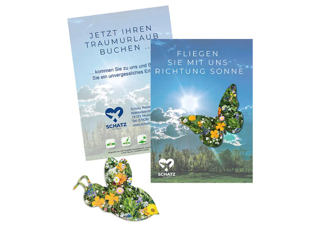 A6 Grußkarte mit Samenpapier - Bienchen Motiv, Umweltfreundlich TK Gruppe® Grosshandel 