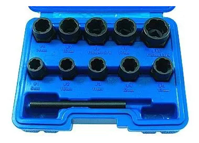 ABZIEHER-SET FUER BECHAEDIGTE MUTTERN: Premium Muttern-Auszieherset - Professionelles Werkzeugkit zum Entfernen beschädigter Muttern TK Gruppe® Grosshandel 