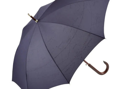 AC-Holz-Stockschirm Nachtblau mit Sternenbild-Design Stilvoll & Robust Regenschutz TK Gruppe® Grosshandel 