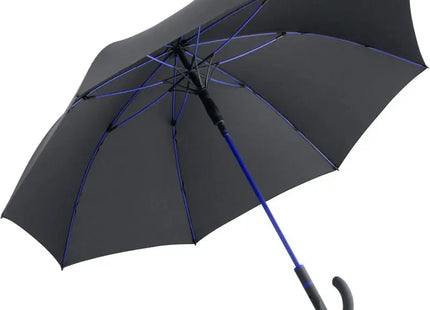 AC-Midsize-Stockschirm FARE-Style in Schwarz-Euroblau - Stilvoller Schutz bei jedem Wetter TK Gruppe® Grosshandel 