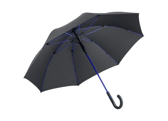 AC-Midsize-Stockschirm FARE-Style in Schwarz-Euroblau - Stilvoller Schutz bei jedem Wetter TK Gruppe® Grosshandel 