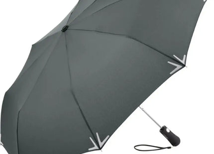 AC-Mini-Taschenschirm Safebrella LED in Grau - Sicherheit und Stil bei Regen TK Gruppe® Grosshandel 