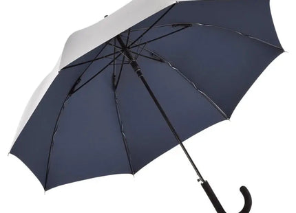 AC-Stockschirm FARE-Collection in Silber-Dunkelblau - Eleganter Begleiter an regnerischen Tagen TK Gruppe® Grosshandel 