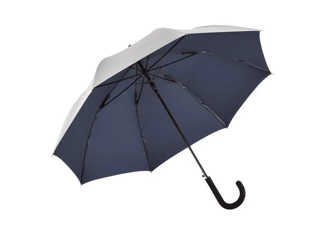AC-Stockschirm FARE-Collection in Silber-Dunkelblau - Eleganter Begleiter an regnerischen Tagen TK Gruppe® Grosshandel 