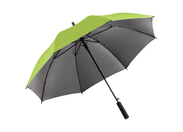 AC-Stockschirm FARE-Doubleface - Limette-Grau, stilvoller Regenschutz mit umkehrbarem Design TK Gruppe® Grosshandel 