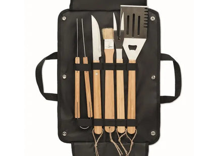 ALLIER 5-teiliges BBQ-Werkzeugset – Stilvolles Grillzubehör in Schwarz TK Gruppe® Grosshandel 