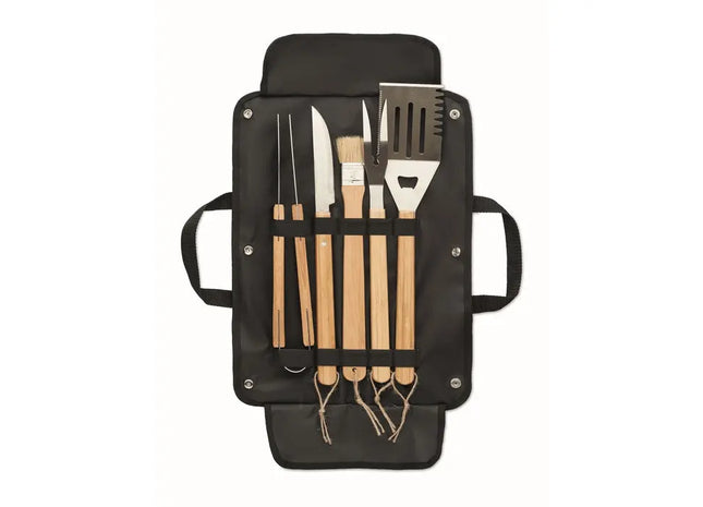 ALLIER 5-teiliges BBQ-Werkzeugset – Stilvolles Grillzubehör in Schwarz TK Gruppe® Grosshandel 