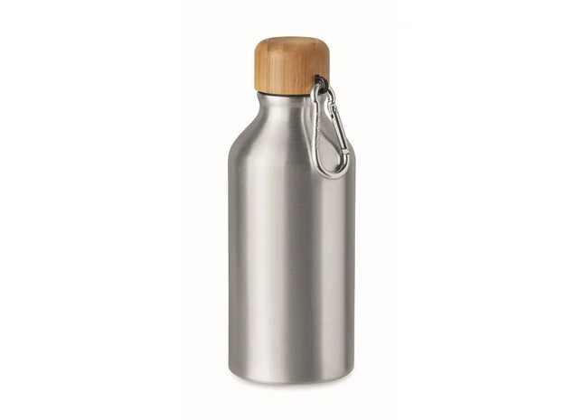 AMEL Mattsilberne Aluminium-Trinkflasche, 400 ml, Kompakt TK Gruppe® Grosshandel 
