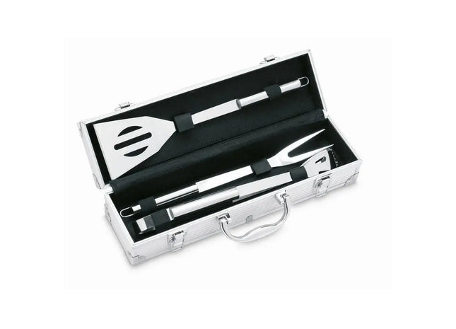 ASADOR BBQ Koffer in Silber - Elegantes Grillset für unterwegs TK Gruppe® Grosshandel 