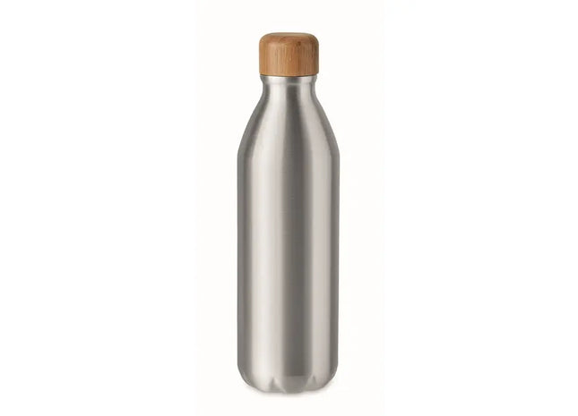 ASPER Mattsilberne Trinkflasche aus Aluminium, 550 ml, Stilvoll TK Gruppe® Grosshandel 