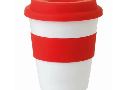 ASTORIA 350 ml PP-Becher mit Silikondeckel, Rot TK Gruppe® Grosshandel 