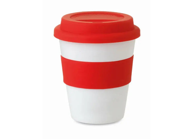 ASTORIA 350 ml PP-Becher mit Silikondeckel, Rot TK Gruppe® Grosshandel 