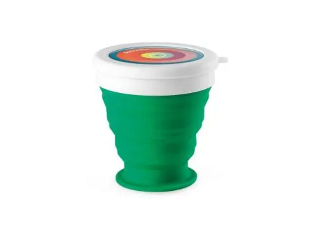 ASTRADA Faltbarer Reisebecher aus Silikon 250ml – Lebhaftes Grün TK Gruppe® Grosshandel 