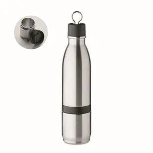 ATERA 500 ml 2in1 Isolierflasche - Mattsilber, Vielseitig und stilvoll für heiße und kalte Getränke TK Gruppe® Grosshandel 