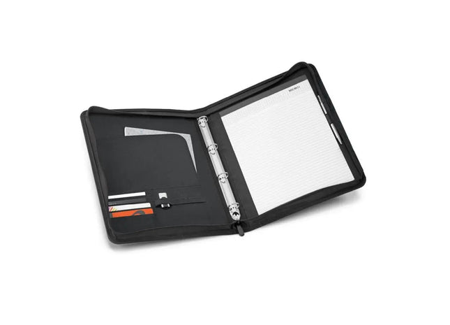 AUSTER A4 Konferenzmappe 600D mit liniertem Block - Helles Grau TK Gruppe® Grosshandel 