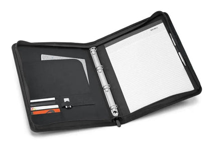 AUSTER A4-Schreibmappe aus 600D mit liniertem Schreibblock - hellgrau - Aktenmappe, Ordner, Notizmappe TK Gruppe® Grosshandel 