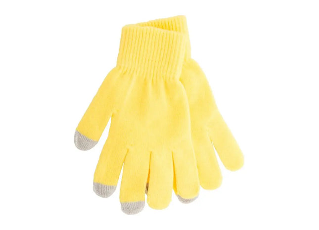 Actium Touchscreen Handschuhe: Gelb-Grau, Bequem, Funktional für Outdoor-Aktivitäten TK Gruppe® Grosshandel 