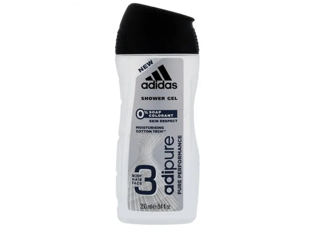 Adidas Adipure 3in1 Herren Duschgel 250ml - Erfrischende Reinigung für Körper, Haar & Gesicht TK Gruppe® Grosshandel 