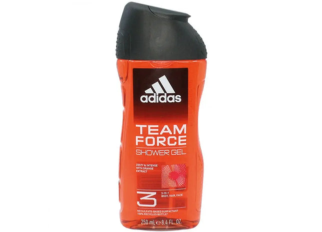 Adidas Team Force 250ml 3-in-1 Duschgel - Erfrischende Körper-, Haar- & Gesichtsreinigung TK Gruppe® Grosshandel 