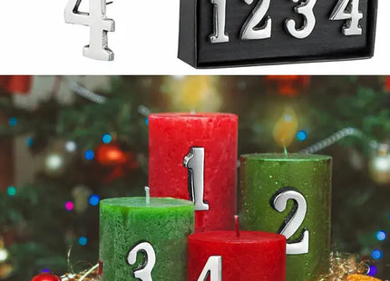 Advents-Kerzenstifte, 4 Stück, Silber, Klein, ca. 3cmH - Elegante Akzente für die Feiertage! TK Gruppe® Grosshandel 