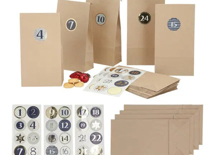 Adventskalender Bastelset DIY, 48-teilig – Perfekt für kreative Weihnachtsvorbereitungen TK Gruppe® Grosshandel 