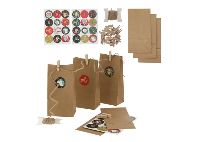 Adventskalender Bastelset DIY, 73-teilig – Perfekt für kreative Weihnachtsvorbereitungen TK Gruppe® Grosshandel 